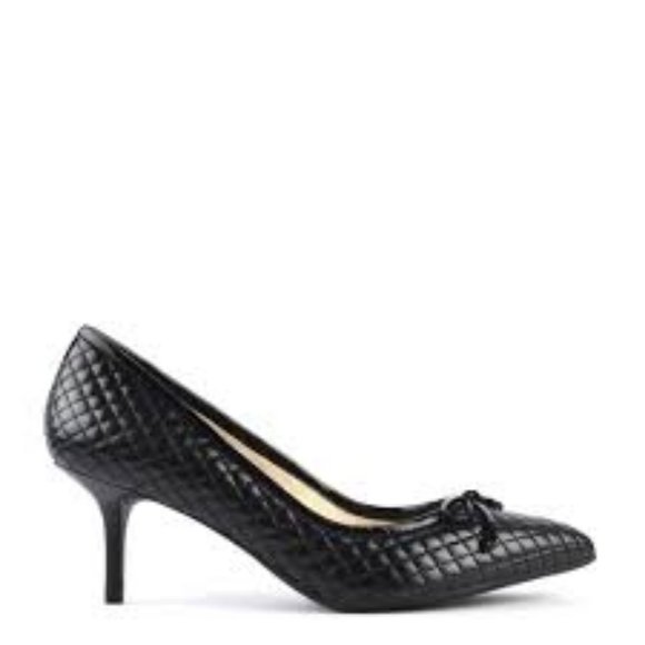 Michael Michael Kors Nancy Black Quilted Mid Pump - Picture 1 of 13